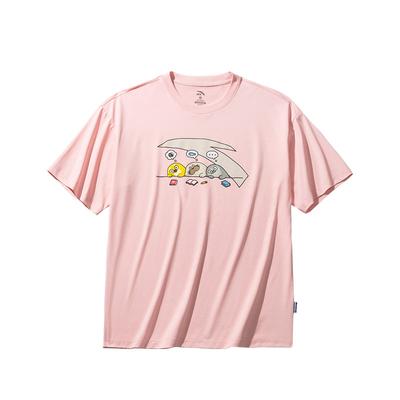 Comfortable Breathable Versatile Logo Round Neck Short Sleeve T-Shirt Men Tops Light-Plum 972528119-3