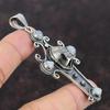 Ciondolo in argento e titanio Druzy Ciondolo a croce Ciondolo in argento sterling 925 Ciondolo in pietra di luna arcobaleno Regalo di anniversario Gioielli con pietre preziose fatti a mano