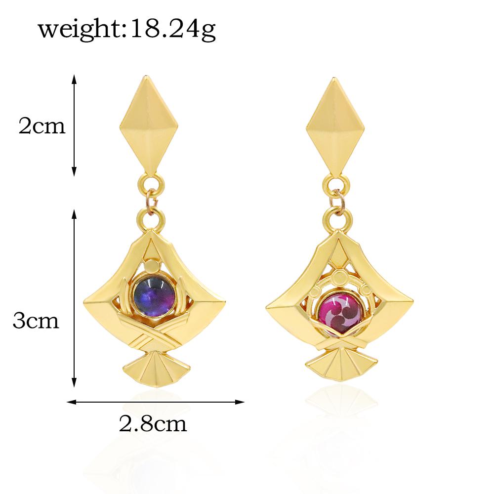 Genshin Impact Yae Miko Eye of God Ear Dangle Earrings Vision Cosplay Diluc Xiao Earring Jewelry Women For Fans Accessory Gift
