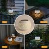 White outdoor solar lamp, openwork design, stylish and simple, high-quality LED, tabletop decorative lamp