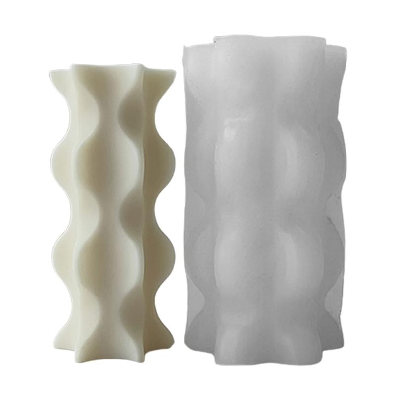 Flexible Silikonform, gestreifte, zylinderförmige Kerzenformen, duftende Aromatherapien, Herstellungsform, handgefertigte Ornamentform