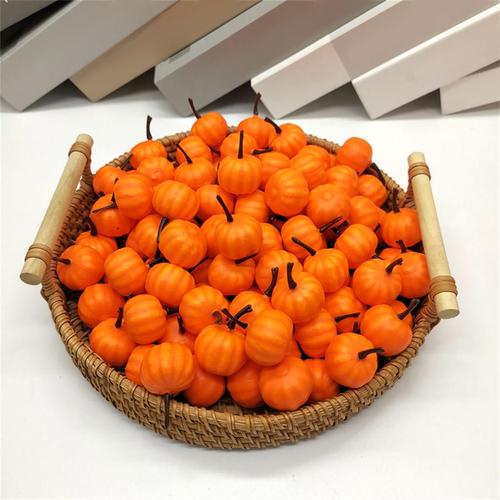 48Pcs Tiny Artificial Pumpkins Realistic Simulated Pumpkins Fall Decorations For Thanksgiving Party Table Centerpieces