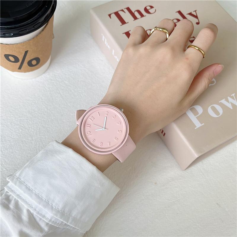 

Watch Female Middle School Students Simple College Style Small Fresh Atmosphere Trend Versatile Junior High School Quartz розовый