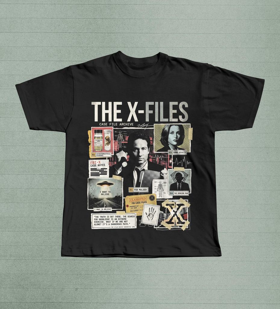 Tričko X-Files | Tričko s případem Muldera a Scullyové | Grafické tričko Sci-Fi z 90. let