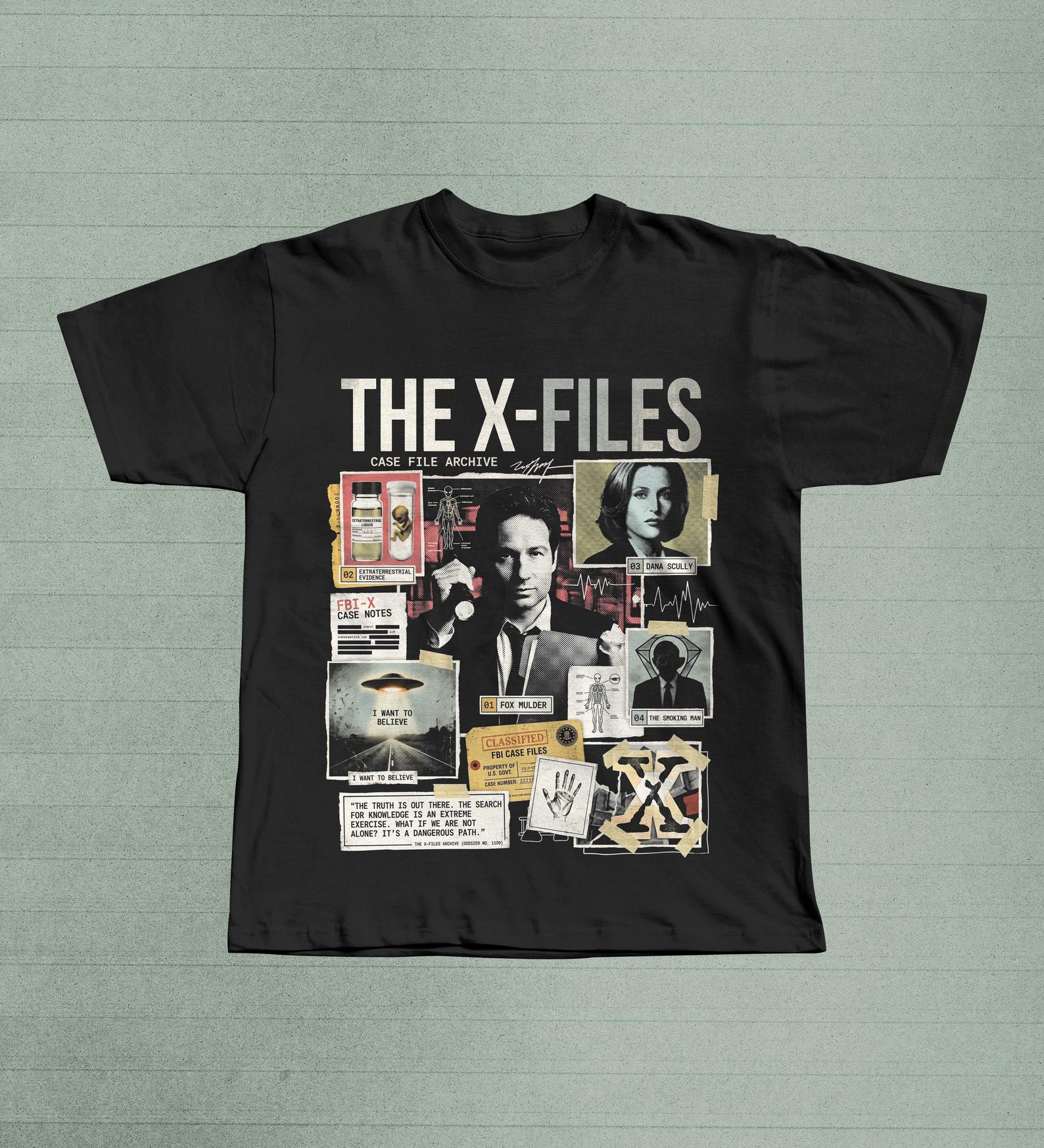 The X-Files Shirt | Mulder Scully Case File T-Shirt | 90s Sci-Fi Graphic Tee 2XL