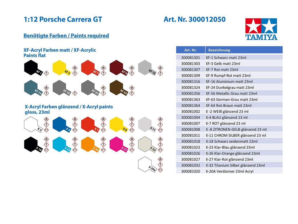 Tamiya Büyük Ölçekli Seri Porsche Carrera GT Plastik Model Erkek 12050 1/12 No.50