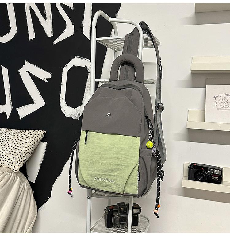Schoolbag Casual messenger bag Men's daily versatile multi-purpose tablet small backpack Women's lightweight versatile cycling breast bag