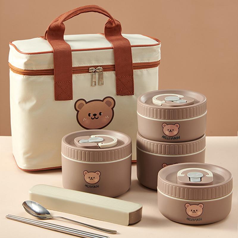 Portable Thermal Lunch Box Insulated 316 Stainless Steel Leak Proof Microwave Safe Bento Box for Salad And Food Storage