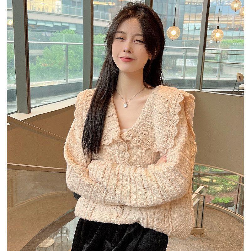 2024 French Doll Chic Knit Cardigan Sweater - Gentle Autumn/Winter Loose Fit