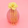 Ancient Thai Metal Flower Hair Fork Silver Rose Hair Sticks  The Water-Sprinkling Festival