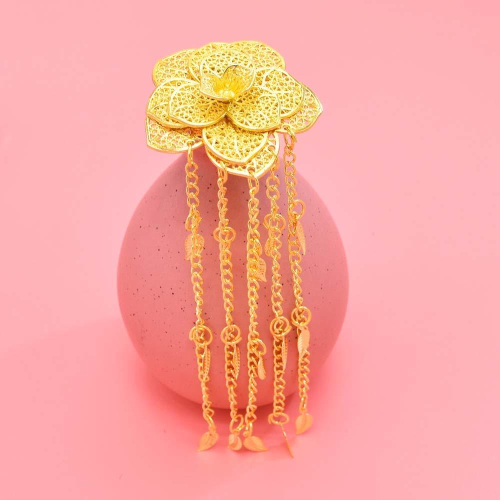 Ancient Thai Metal Flower Hair Fork Silver Rose Hair Sticks  The Water-Sprinkling Festival