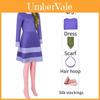 Fantasia Cosplay Scooby-doo Para Mulheres Vestido Poliéster Vibrante da Daphne