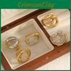 Stainless Steel Geometric Ring Collection With True Gold Finish For Trendy Ladies