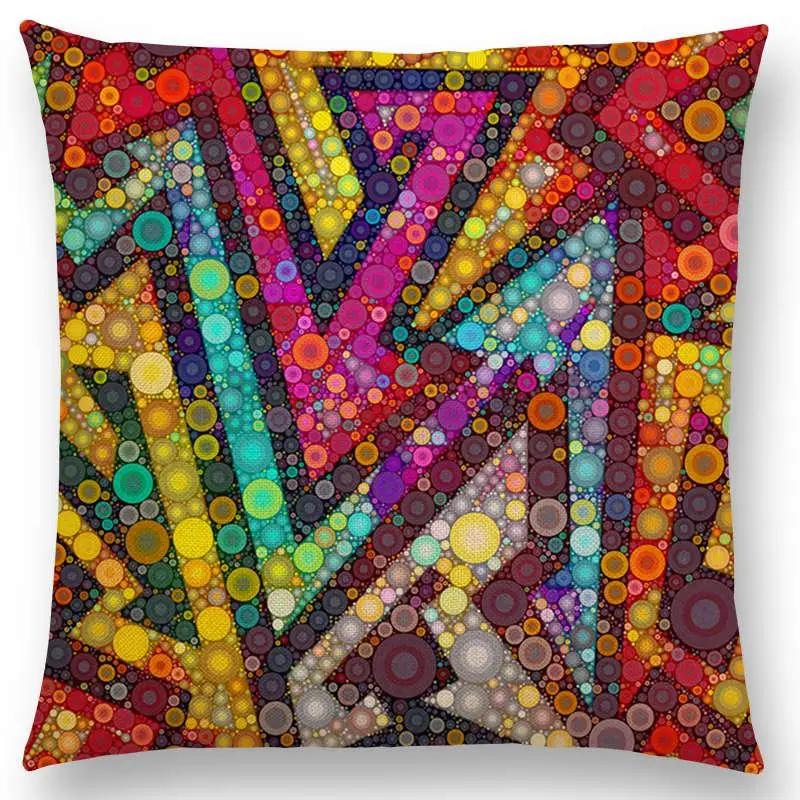 Butterfly Dream Love Flowers Sofa Throw Pillow Case Soul Heart Tulip Golden Circles Floral Stained Glass Colorful Cushion Cover