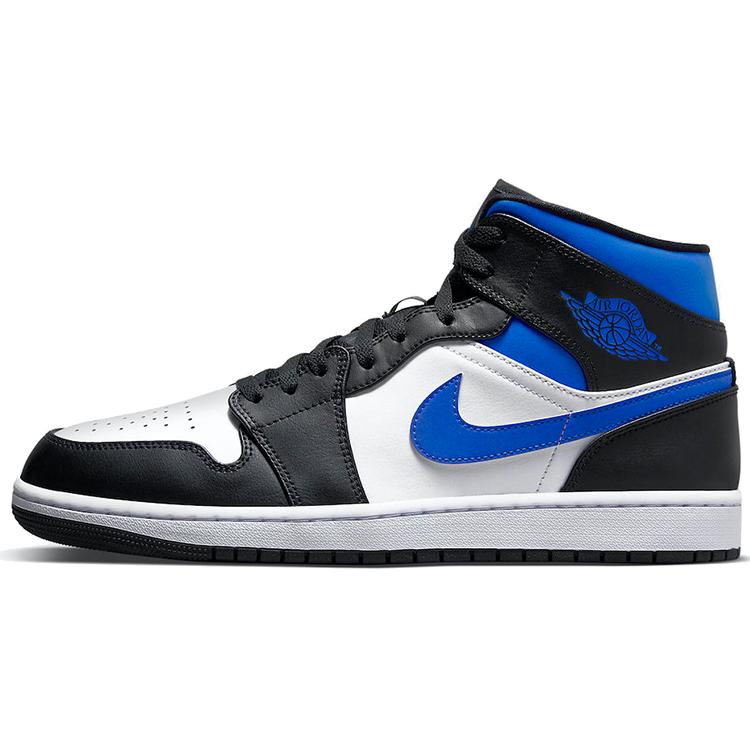 

New Jordan 1 Mid White Black Racer Blue 554724-140 45