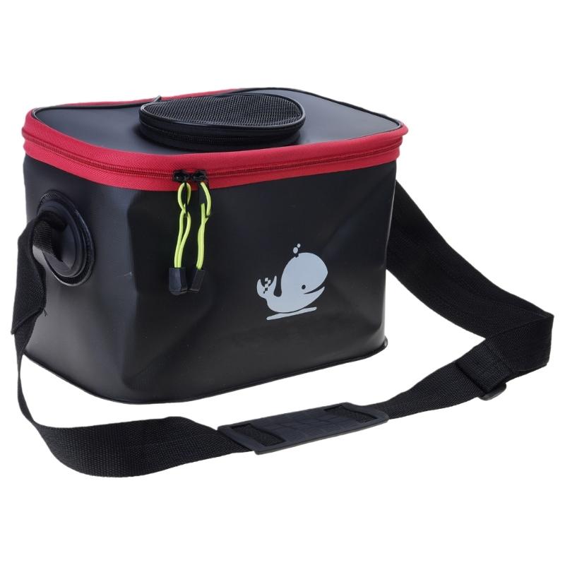 Portable Integrated Fish Bucket Live Fish Box EVA Folding Fish Bucket with Handle Fishing Tackle Bucket Live Fish Bucket
