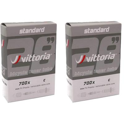 Set of 2 Vittoria Inner Tubes 700c Presta Valve Standard Inner Tube (700×20/28c (Valve Length 48mm)) [Used]