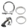 Bil V-båndklemme Eksos Downpipe Flenssett 304 Rustfritt stål(3,0 tommer   76 mm )