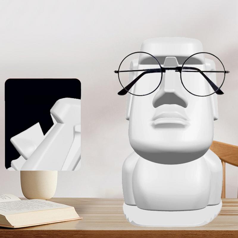 Easter Stone Man Eyeglasses Rack Stand Creative Portrait Eyeglasses Display Rack Decorations Display Desktop Eyeglasses Storage