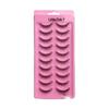 Ten Pairs High-Capacity Natural 3D Eyelashes - Hard Stem, Dense One-Piece Design for Stage Makeup