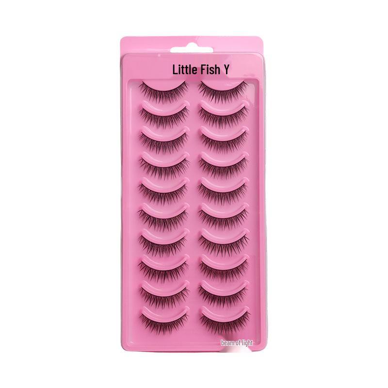 Ten Pairs High-Capacity Natural 3D Eyelashes - Hard Stem, Dense One-Piece Design for Stage Makeup