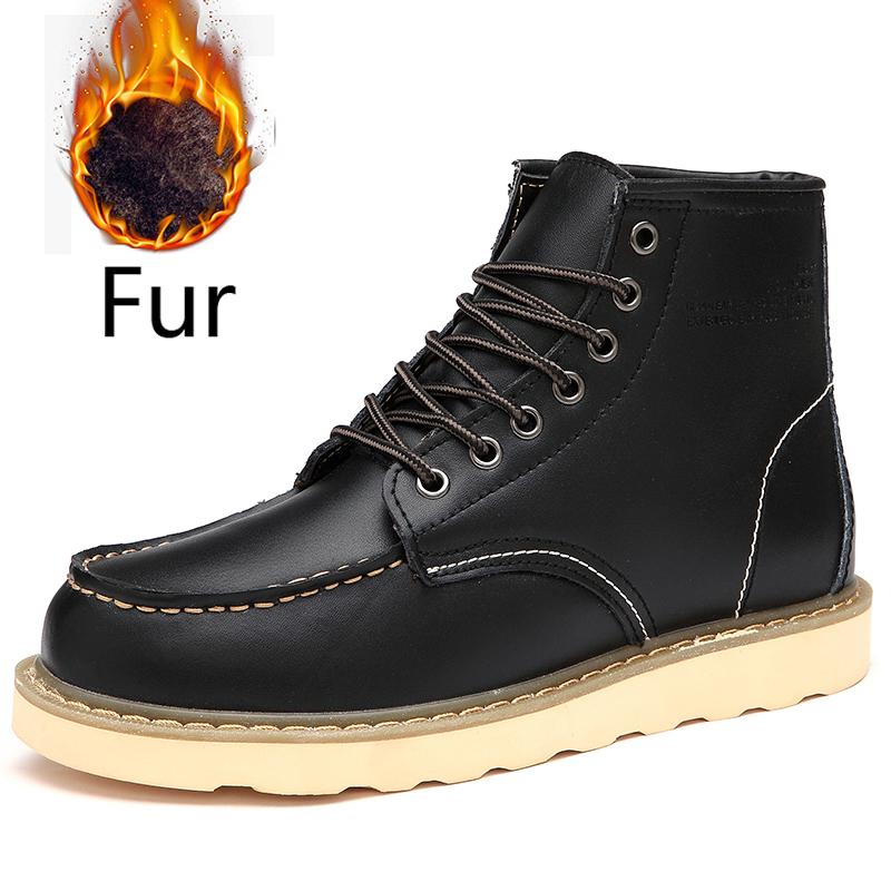 Herren Wüstenstiefel aus echtem Leder Herren Casual Outdoor Schuhe mit weicher Sohle zum Gehen Warme Winterstiefel Hochwertige Herren High Top Schuhe