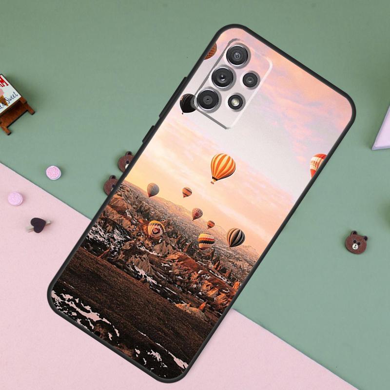 Hot Air Balloon Travel Mountain For Samsung Galaxy A26 A56 A36 A16 A22 A32 A52 A54 A14 A55 A35 A15 A53 A33 A13 A05 A06 Case