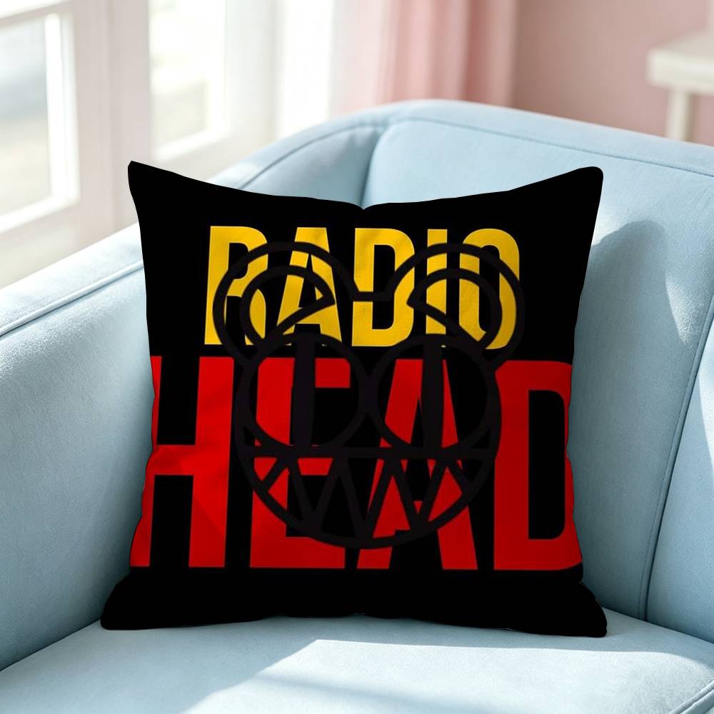 Rock Band RRadiohead Logo Pillow Case Square DoubleSided Sofa Cushion Cover Bedroom Bedside Pillow