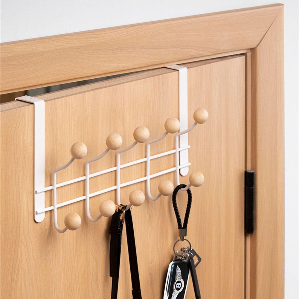 Branco Liso Simples Tipo Suspensão Atrás da Porta Prateleira de Toalha Sem Furos Ganchos de Armazenamento Ganchos de Porta Cabide de Lenço
