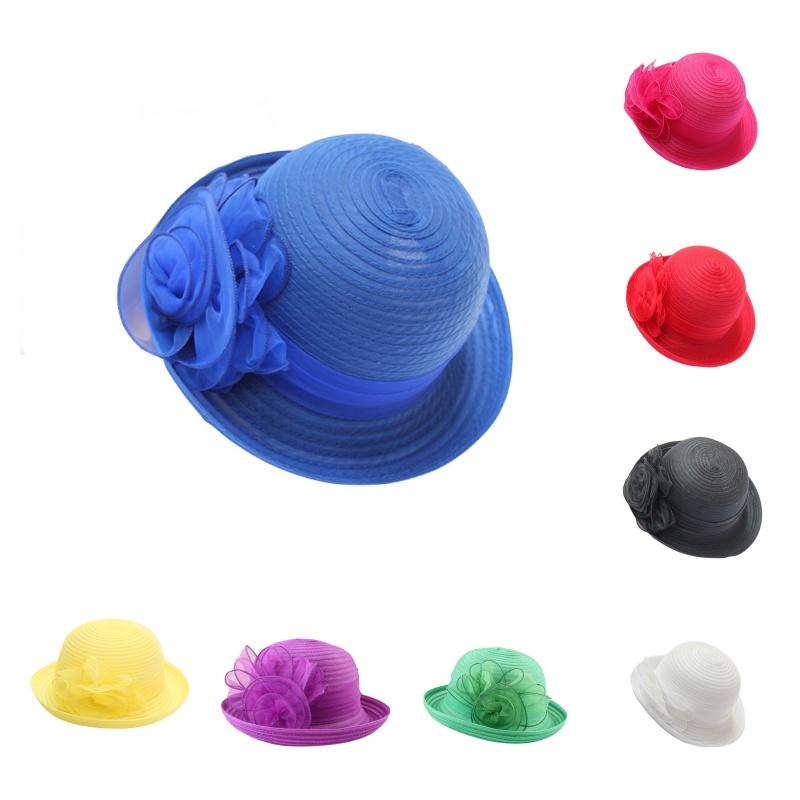 Classic Womens Derby Tea Party Organza Bowler Sun Hat With Vintage Flair