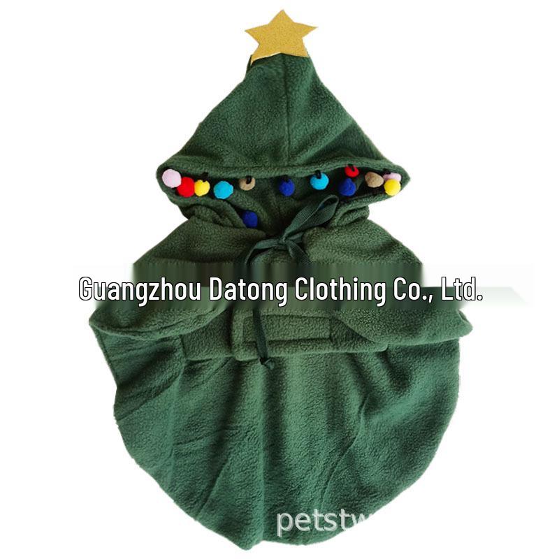 

Festive Christmas Tree Shawl for Pets: Winter Cloak for Dogs and Cats XS