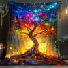 Tree of Life Design High-Definition Printed Blanket - A Lightweight Flannel Throw Suitable for Sofa, Bed, Travel, Living Room