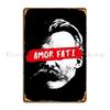 Friedrich Nietzsche With Eye Cover Amor Fati Metal Plaque Poster Garage Decoration Classic Custom Cinema Tin Sign Poster