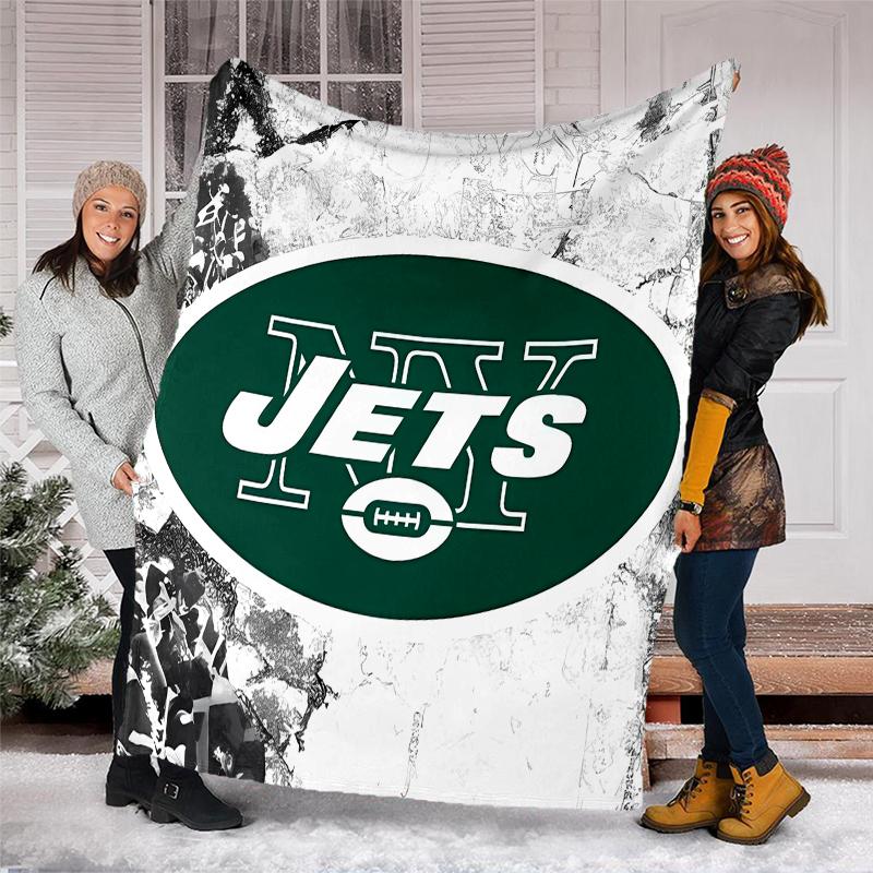 New York Jets logo printed blanket—lightweight,soft,warm;versatile blanket all seasons—perfect as &air-conditioning throw,nap blanket