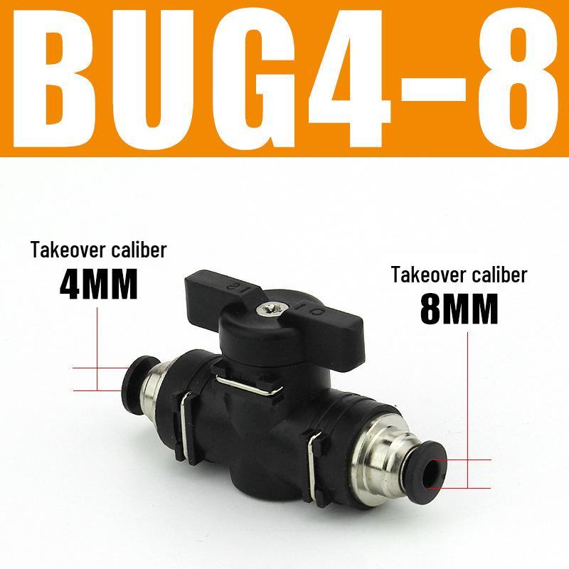 Pneumatic BUC-6-10 Hand Valve: 8mm Air Hose, 12mm Manual Straight Valve with Quick Connect Fitting