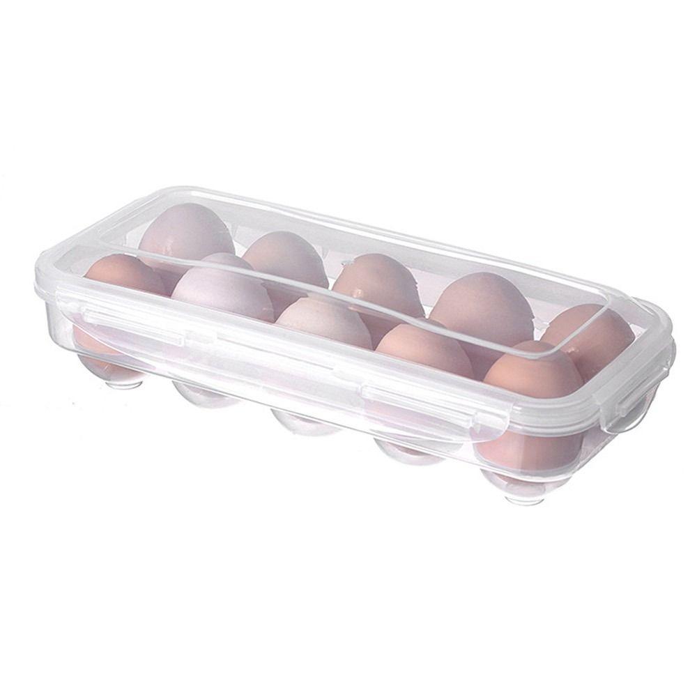 Fresh Preservation Egg Tray with Lid Fridge Egg Organizer Portable Egg Drop Rack  Kitchen
