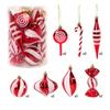 14pcs/set Candy Cane Xmas Tree Hanging Pendants Red Christmas Tree Hanging Ornaments  Natal Gift