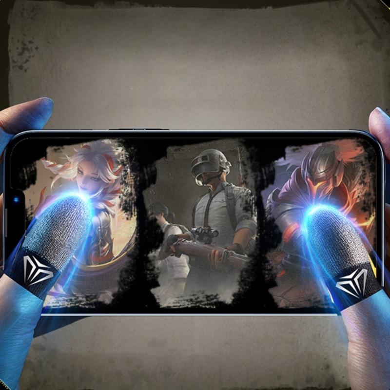 Finger Sleeve Sweatproof Breathable Finger Cover 1/2 Pair for Mobile Game for Touch Screen Finger Gloves with Storage Bo