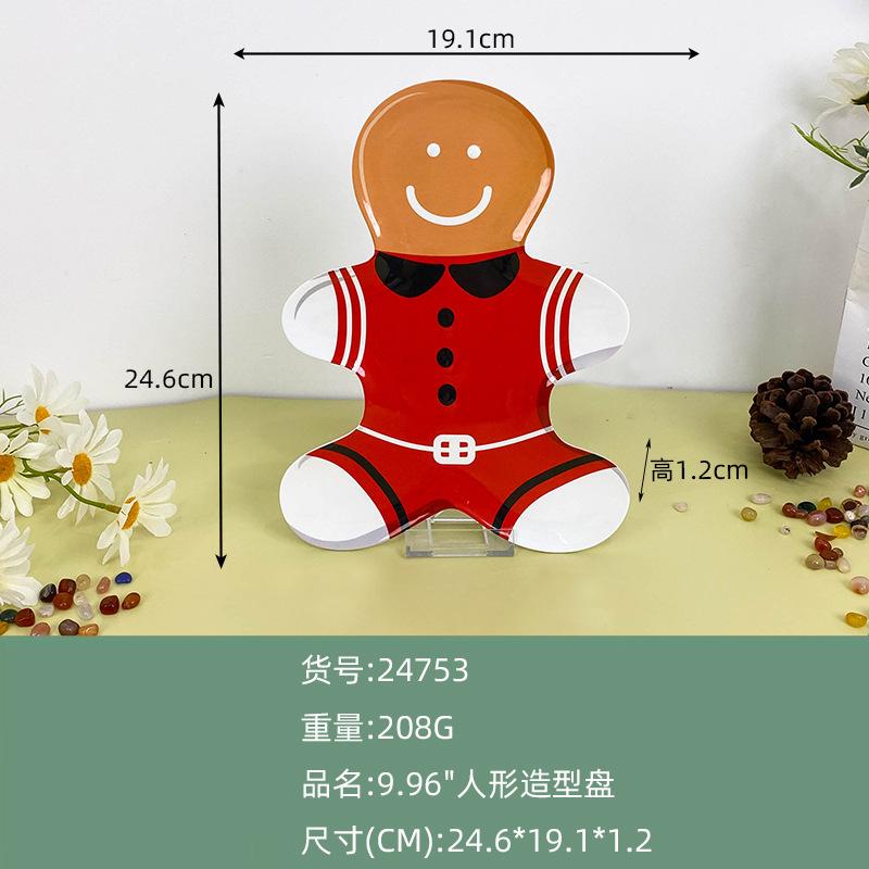 Christmas Plastic Tableware Decoration Plates Christmas Trees Pumpkin Plates Snowman Shapes