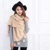 Oversized Rabbit Fur Pom Pom Scarf Solid Color Oversized Pashmina Poncho  Outdoor Wear
