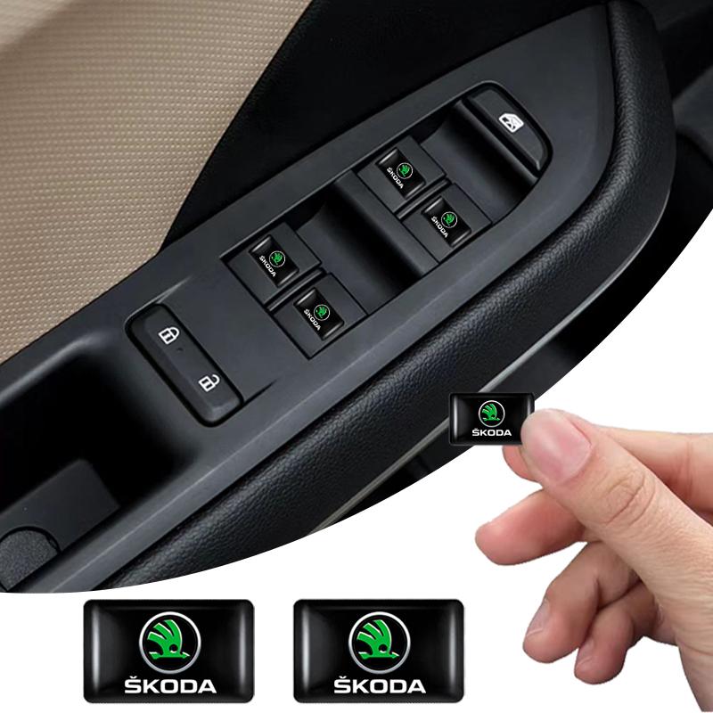 10 Stück Auto 3D Epoxidharz Emblem Innenraum Aufkleber Auto Zubehör Für Skoda Octavia Kodiaq Fabia Superb Karoq Yeti Rapid VRS xknz73