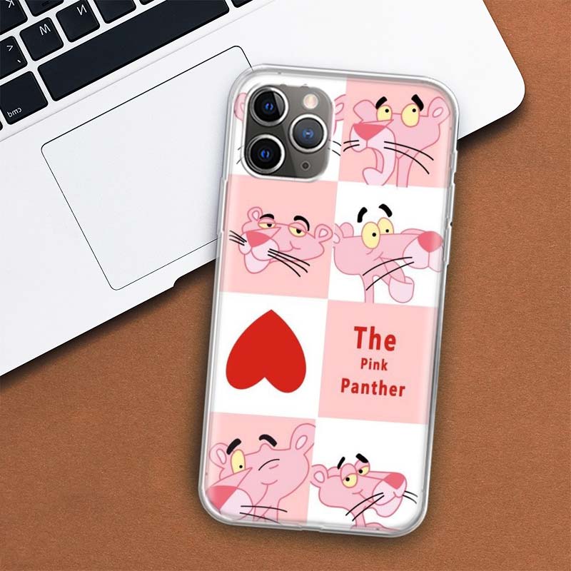 Różowa Pantera Kreskówka Etui na Telefon Dla Apple iPhone 11 12 13 14 Pro 7 XR X XS Max 6 6S 8 Plus + Mini 5 SE Nadruk Miękkie Etui Coque