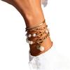Hot-selling stacked bracelet light luxury hip-hop style imitation pearl snake bone chain alloy OT buckle bracelet five-piece set