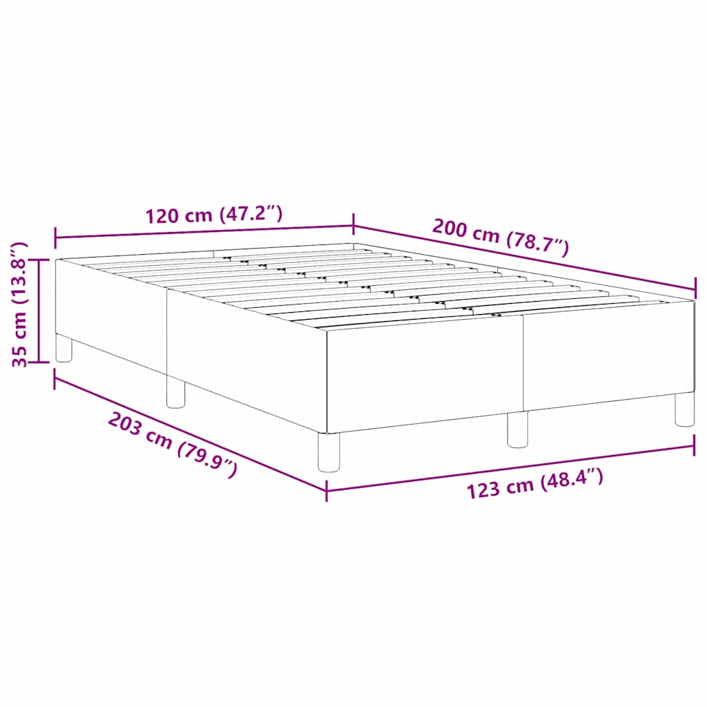 Blue Box Spring Bed 120 x 200 cm Cord Fabric