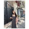 Super fairy design sense film travel vacation with chest pad suspender skirt women's vacation style sexy slim backless dress