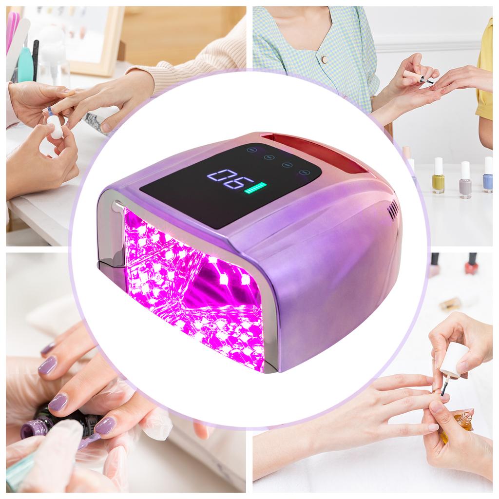 Rechargeable 42 LED UV Nail Lamp,Cordless Nail Dryer with Removable Bottom,Professional Gel Curing Lamp for Fingernail Toenail