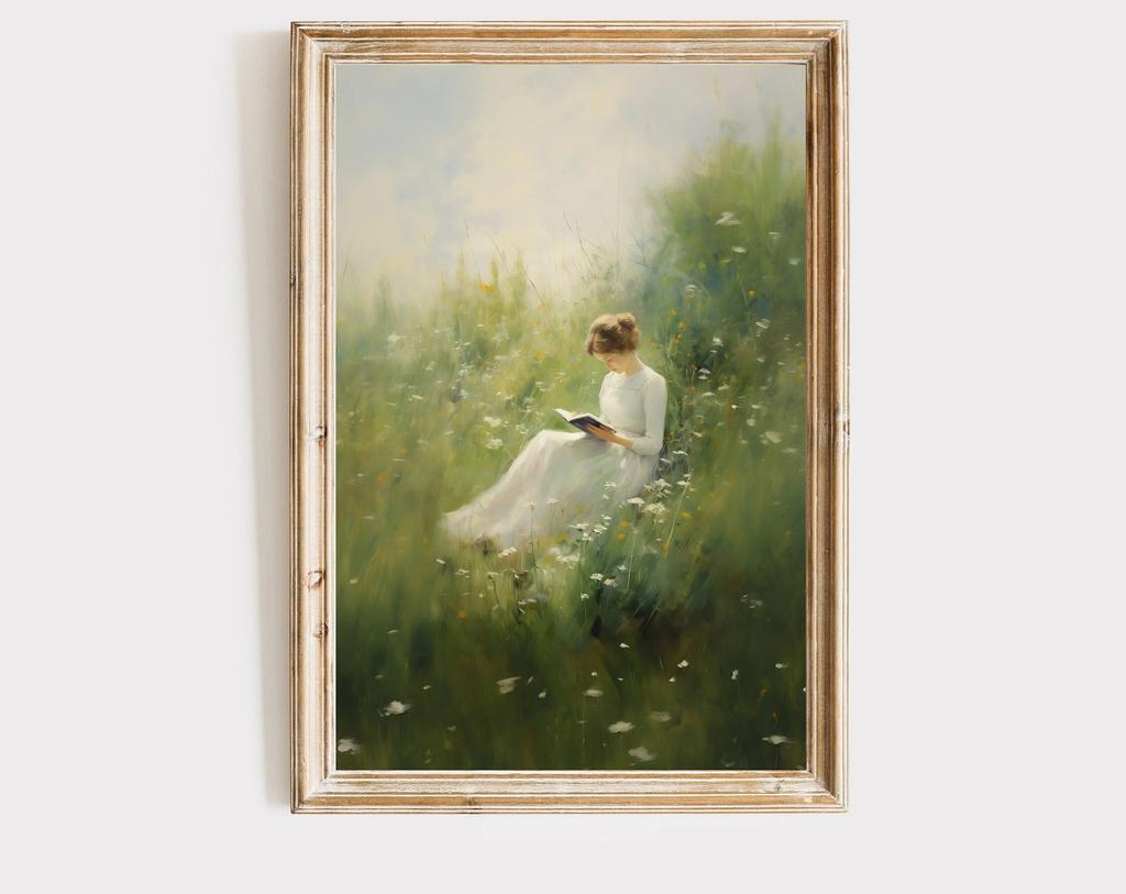 Pride and Prejudice Wall Art Print Canvas Oil Painting Elizabeth Bennet and Mr Darcy Cottagecore Posters Home Decor