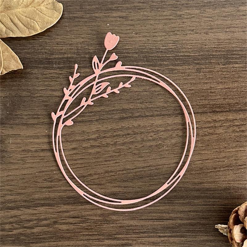 Flower Wreath Cutting Dies Scrapbooking Stencils Carbon Steel Die Cut Templates for Card Making Photo Album Decoration