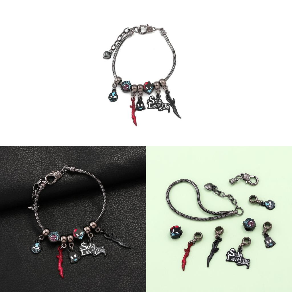 Solo Leveling Schmuckherstellungs-Set mit Metallanhängern für Unisex DIY Armbänder
