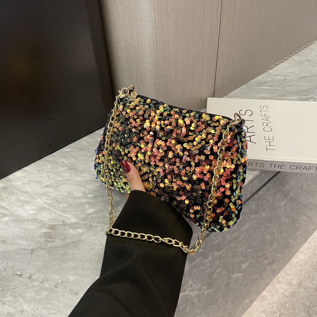 Personalizovaná flitrová taška Dámská taška přes jedno rameno crossbody Jednoduchá temperamentní řetízková čtvercová taška